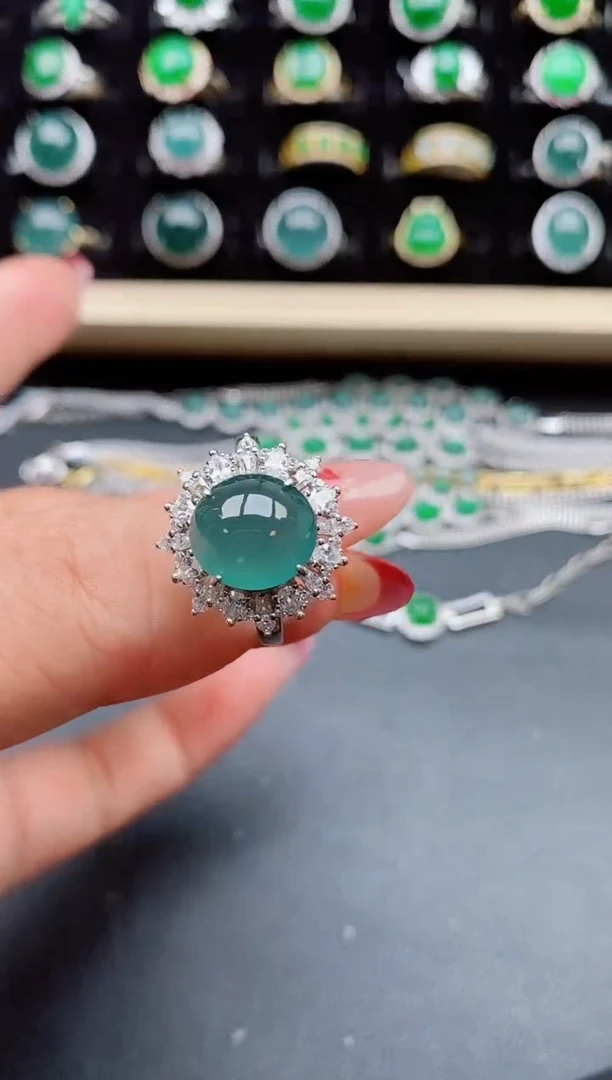 【闪购商品】翡翠戒指银S925镶嵌508550