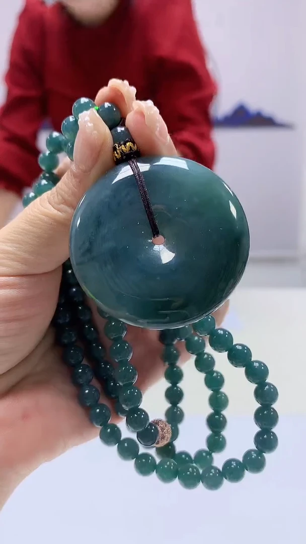 【闪购商品】定制翡翠未镶嵌4902ms-毛货116扣子赠珠链