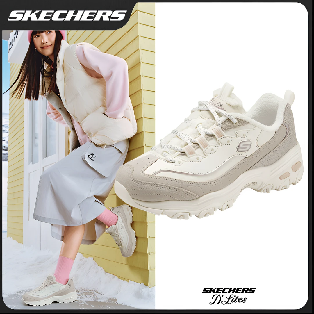 【加绒卷毛熊】Skechers斯凯奇2025女款老爹鞋加绒保暖熊猫鞋150240