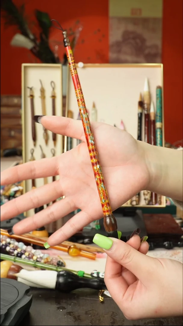 15号孤品高货毛笔链接 清水试笔 蘸墨不退