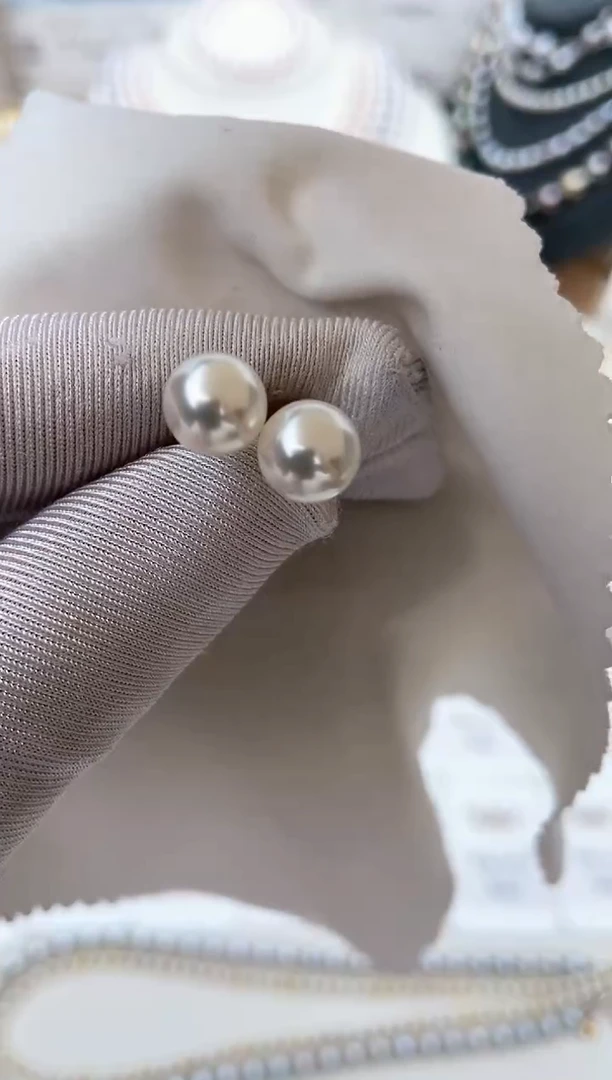 【闪购商品】海水珍珠耳饰18K金镶嵌特选福利7.5-8mm不退不换