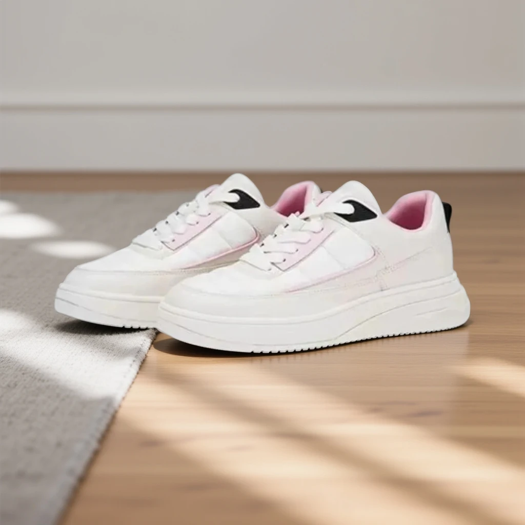 【MonTendre】休闲运动鞋厚底增高系带圆头低帮牛皮革板鞋女款