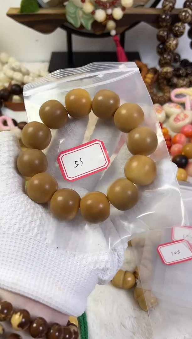 菩提根/象牙果手串22干磨落地果近全53