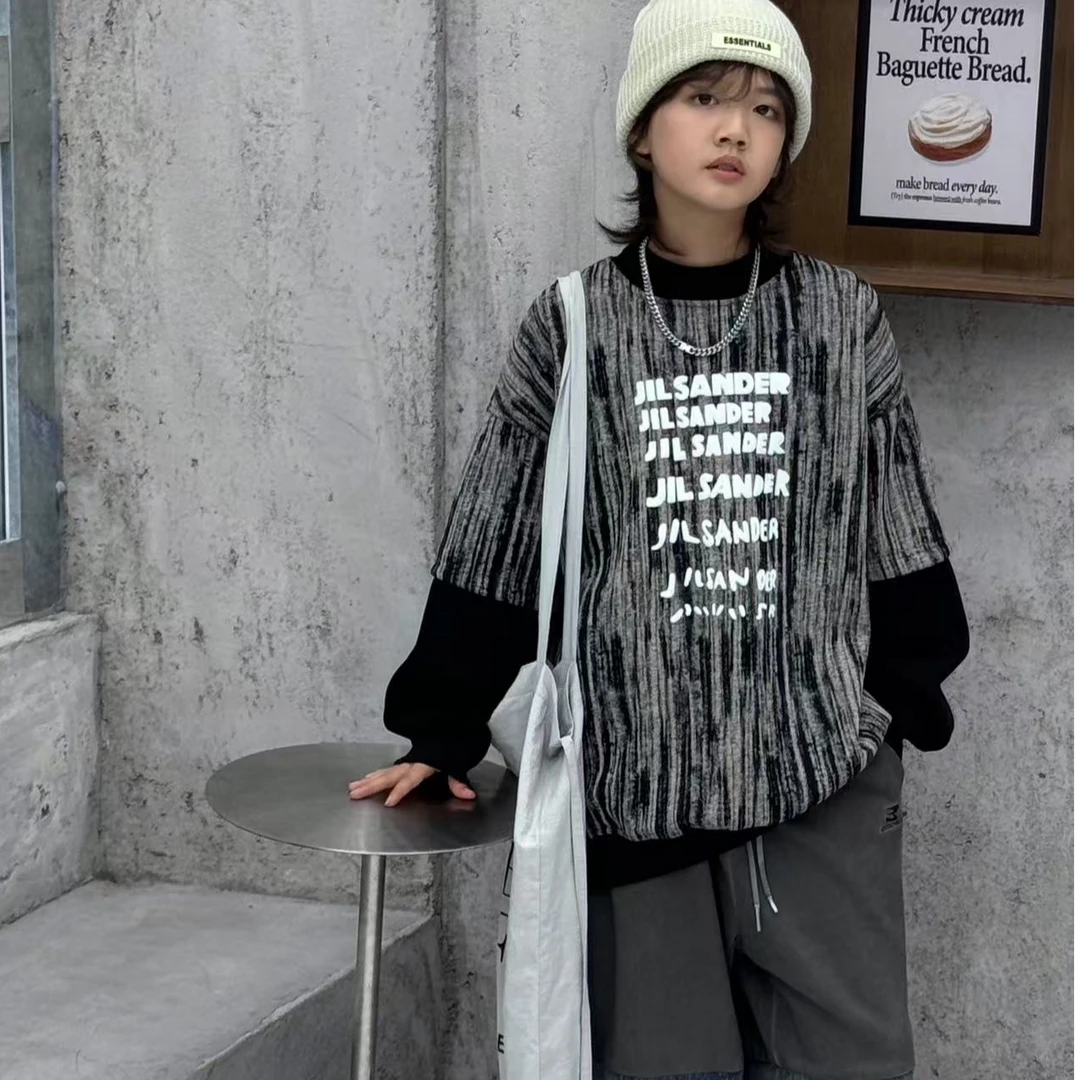 eampblue字母黑色毛衣