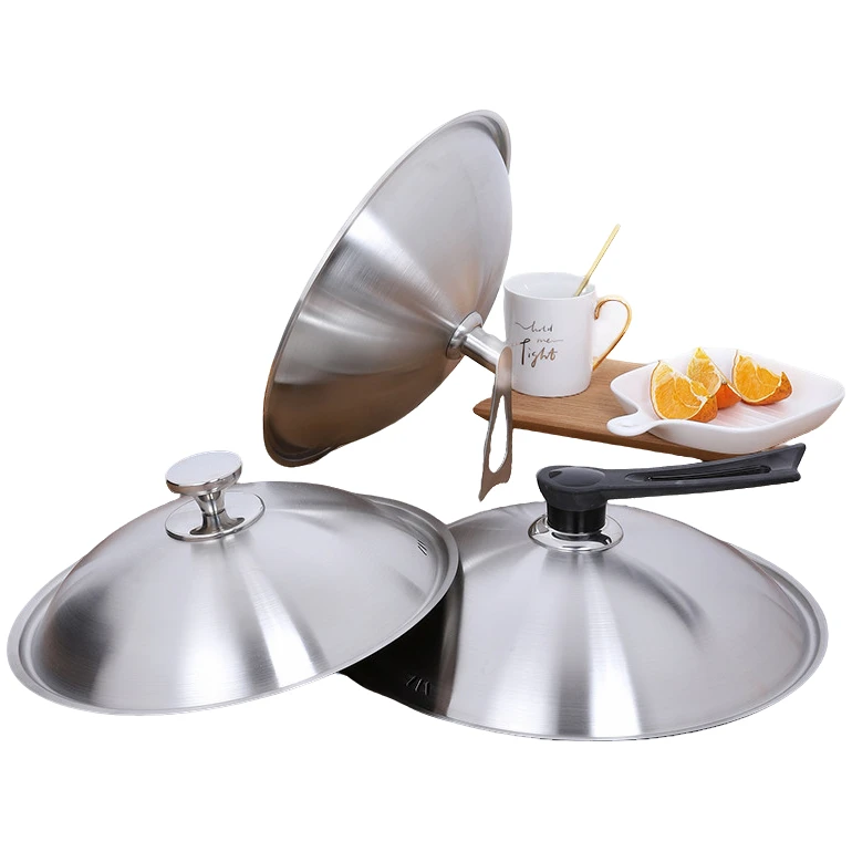 不锈钢锅盖炒锅盖子加厚加高铁锅汤锅盖家用单独盖子老式全钢通用