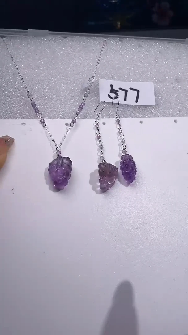 银S925镶嵌耳饰紫晶喜欢拍