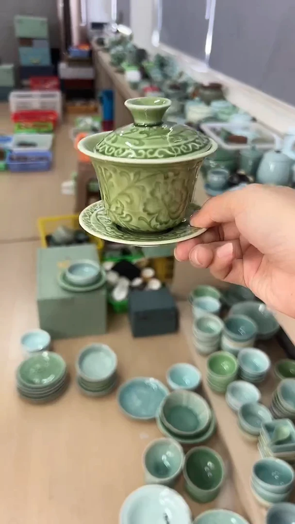 龙泉云间青瓷小米茶器