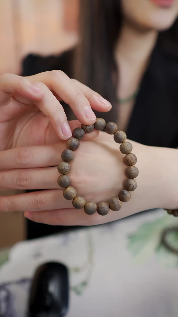 【闪购商品】沉香手串莺歌绿棋楠1.0单圈手工手串多样性发一