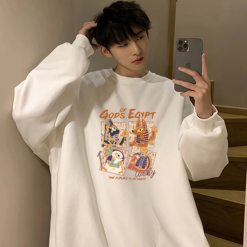 重磅卫衣男士圆领卫衣百搭纯色多色休闲宽松百搭情侣装打底衫上衣