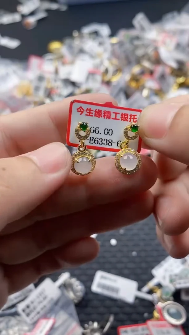 翡翠戒指银S925镶嵌101010    7