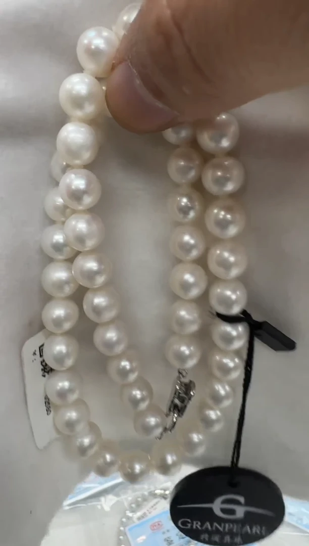 【闪购商品】淡水珍珠颈饰银S925镶嵌爱心扣9-10无核