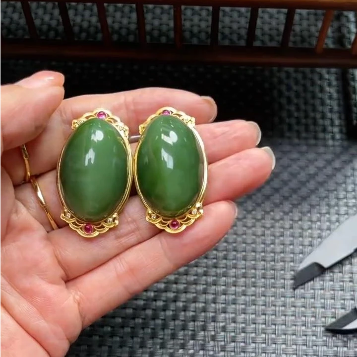 【老郑家】18k金和田玉蛋面吊坠  多样性发一件 1789