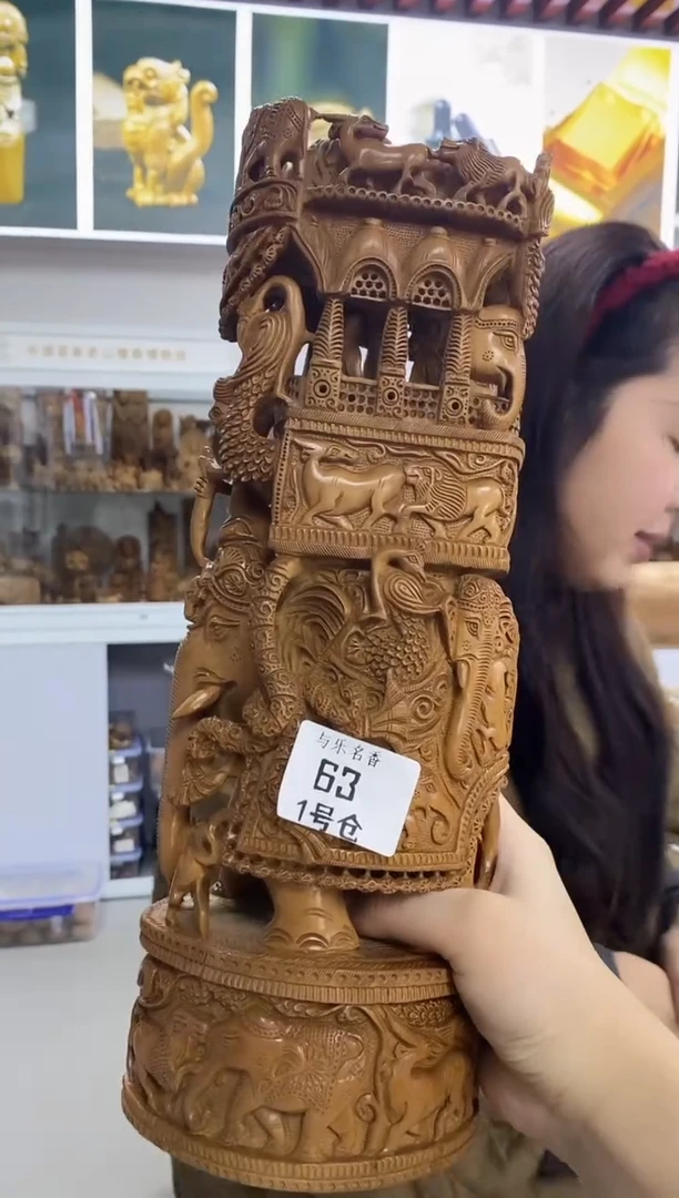 檀香木其他1号仓老山檀老物件象车1582克63