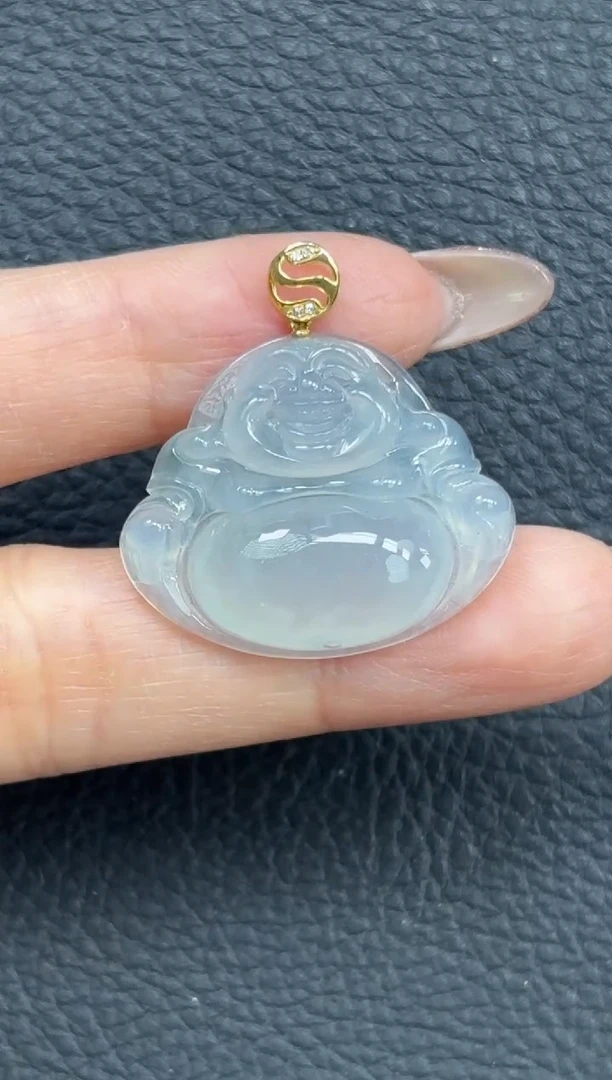 颈饰18K金镶嵌翡翠YM1109 佛公