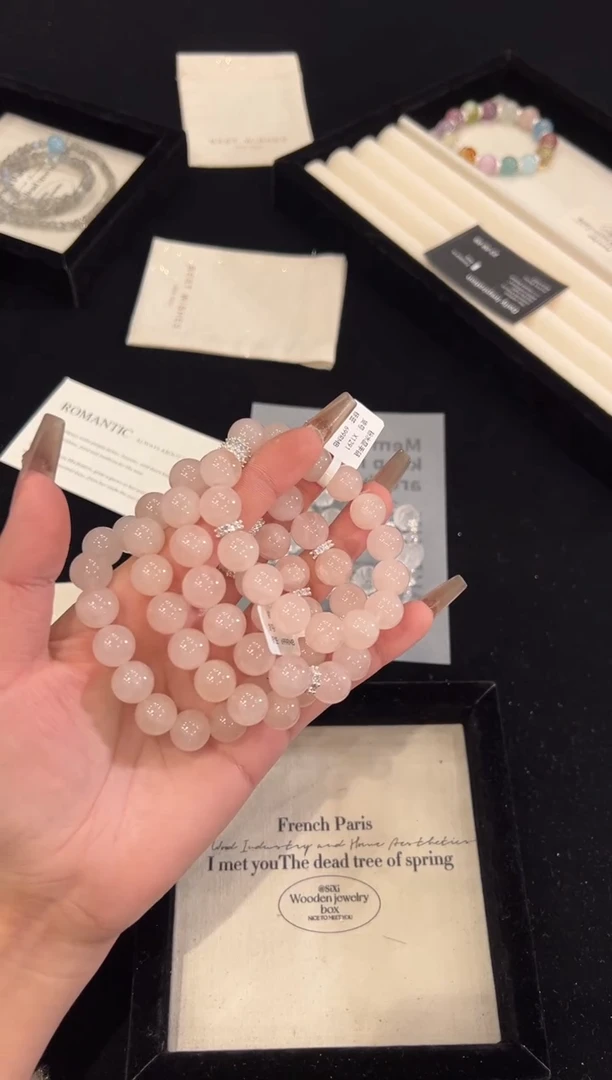 【闪购商品】水晶手链合金粉水晶手链x1291