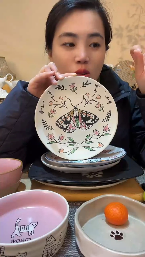 【闪购商品】瓷片凸形8.5英寸盘 微瑕介意勿拍