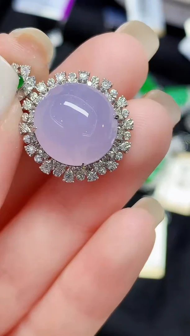 吊坠(不含链)18K金镶嵌翡翠L2162多样性发其一