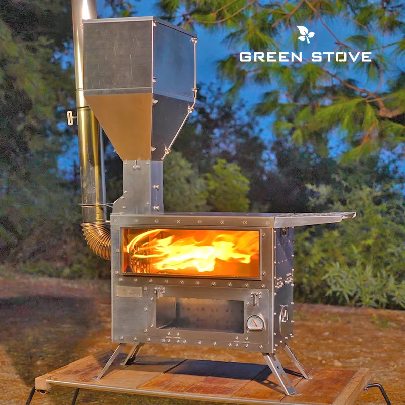 绿炉Greenstove Hori5 MAX横炉户外颗粒不锈钢柴火炉帐篷炉取暖炉
