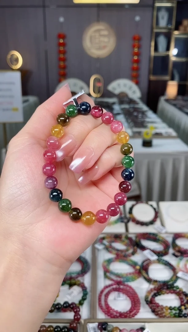 未镶嵌老矿碧玺单圈手串8mm+碧玺hon多样性发货一条