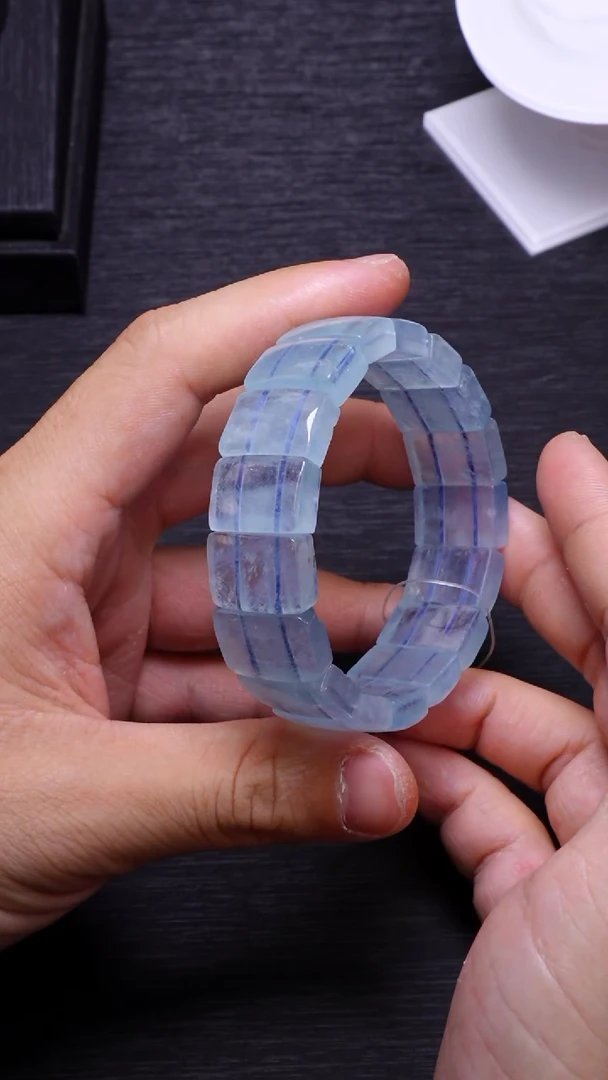 【闪购商品】海蓝宝石手串未镶嵌Q044海蓝宝手牌