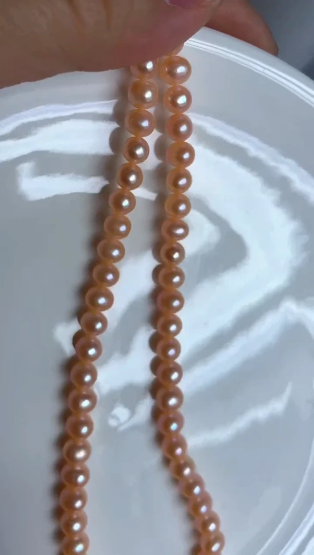 未镶嵌项链淡水珍珠399   6-7mm爱马橙项链（多样性发一）