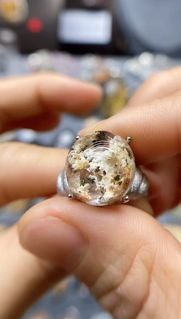 戒指银S925镶嵌水晶水晶水晶