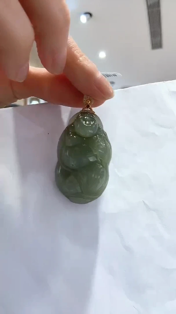 吊坠(不含链)18K金镶嵌和田玉【19】