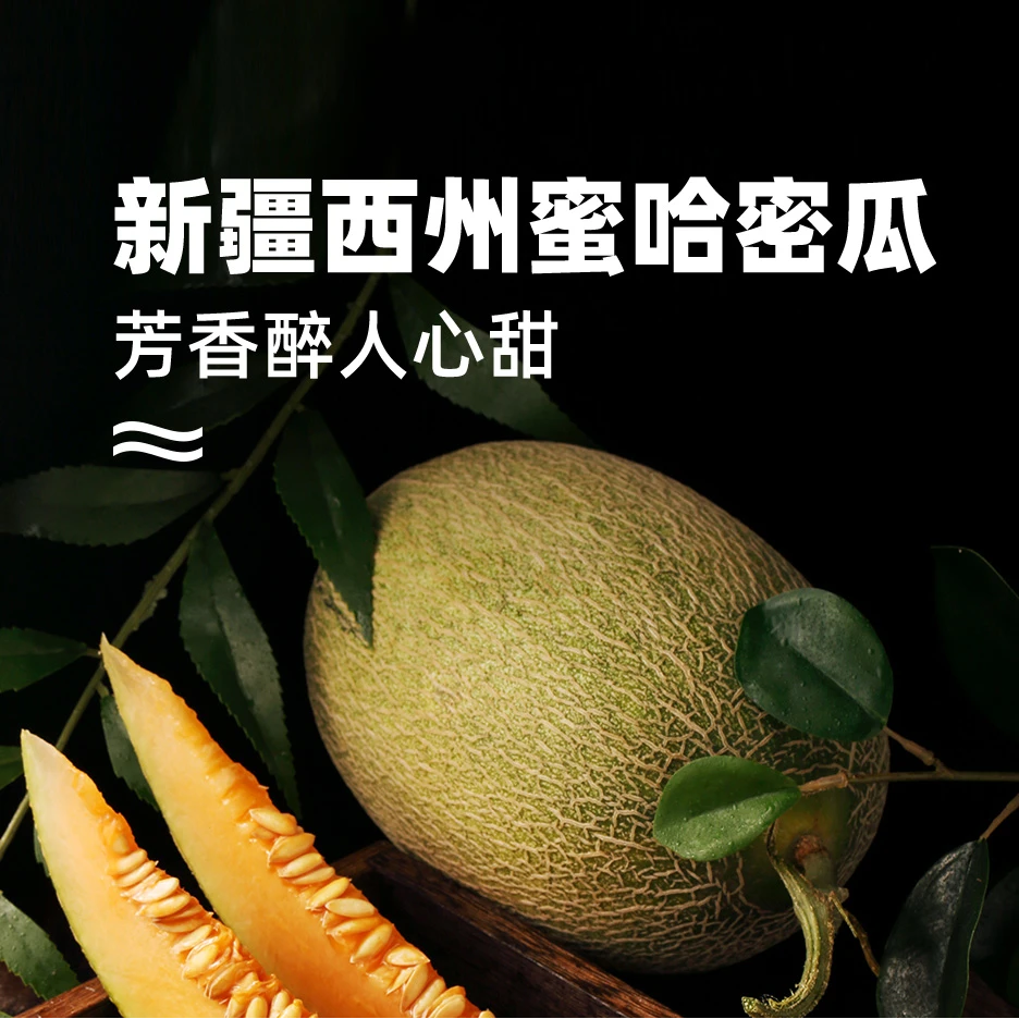 新疆哈密瓜当季水果皮薄肉厚脆甜多汁新鲜采摘