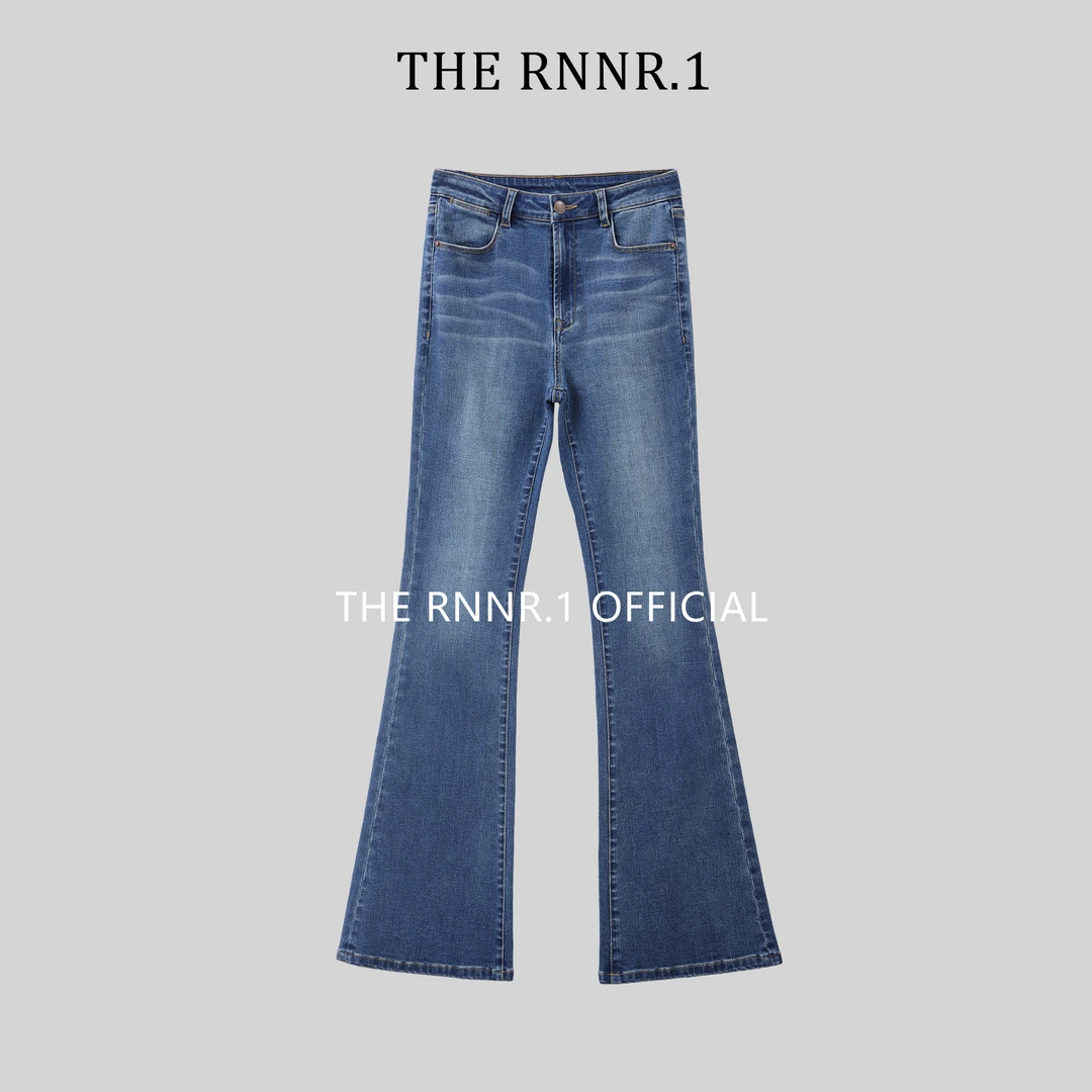THE RNNR.1修腿神器！土耳其蓝 紧身 微喇牛仔裤