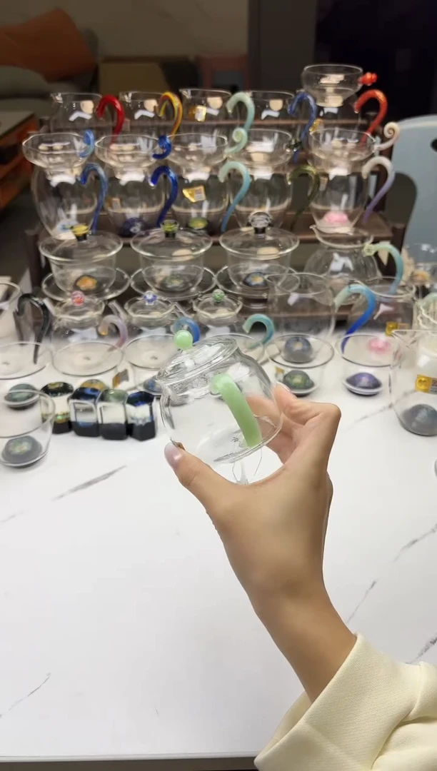 手工艺品玻璃禾器言卿壶浅玉色