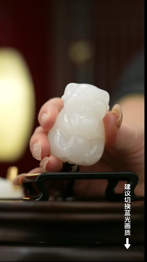 玉【吉祥福猪】天然玉石手把件