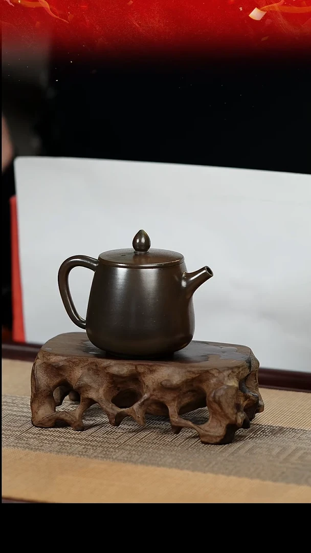 【闪购商品】柴烧洒金高石瓢款壶