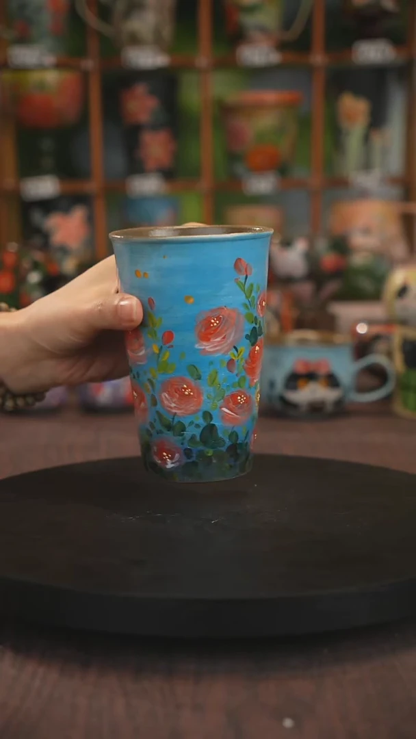 紫砂油画手绘釉下彩