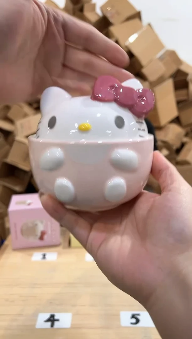 瓷片原盒Q版kt猫炖盅