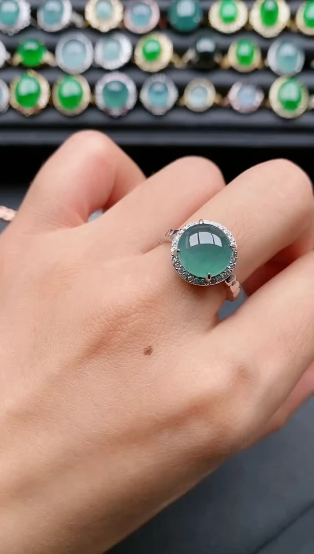 翡翠戒指银S925镶嵌11111111