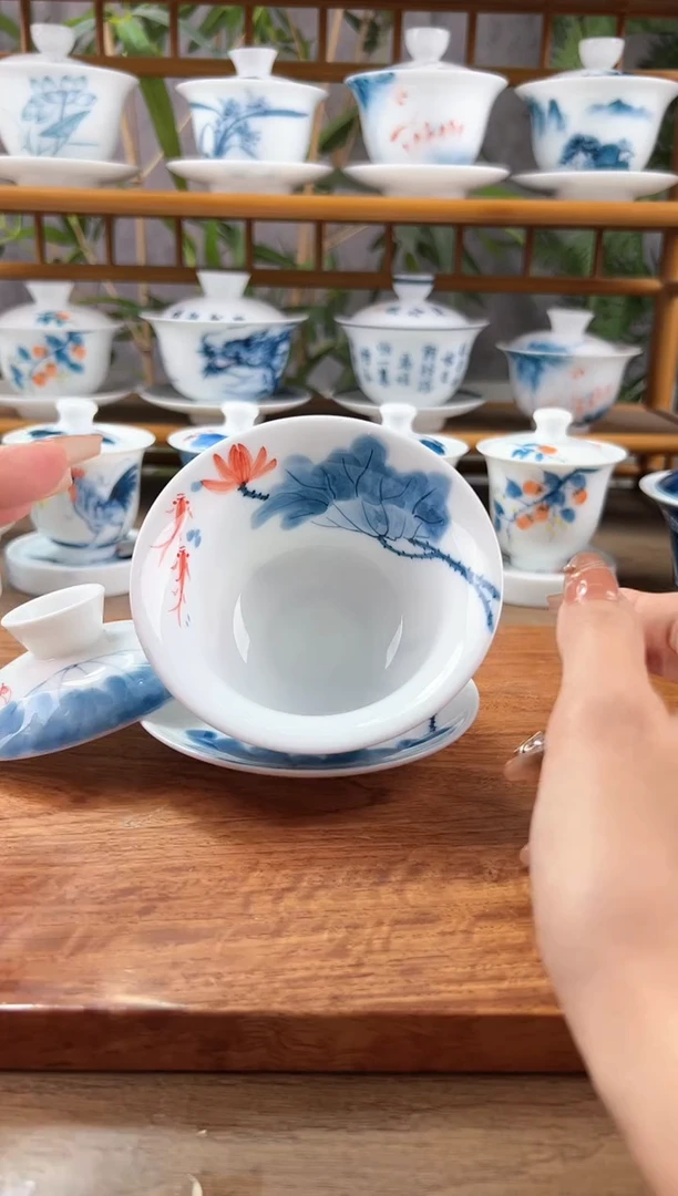 【闪购商品】微瑕线条莲180ml內绘三才