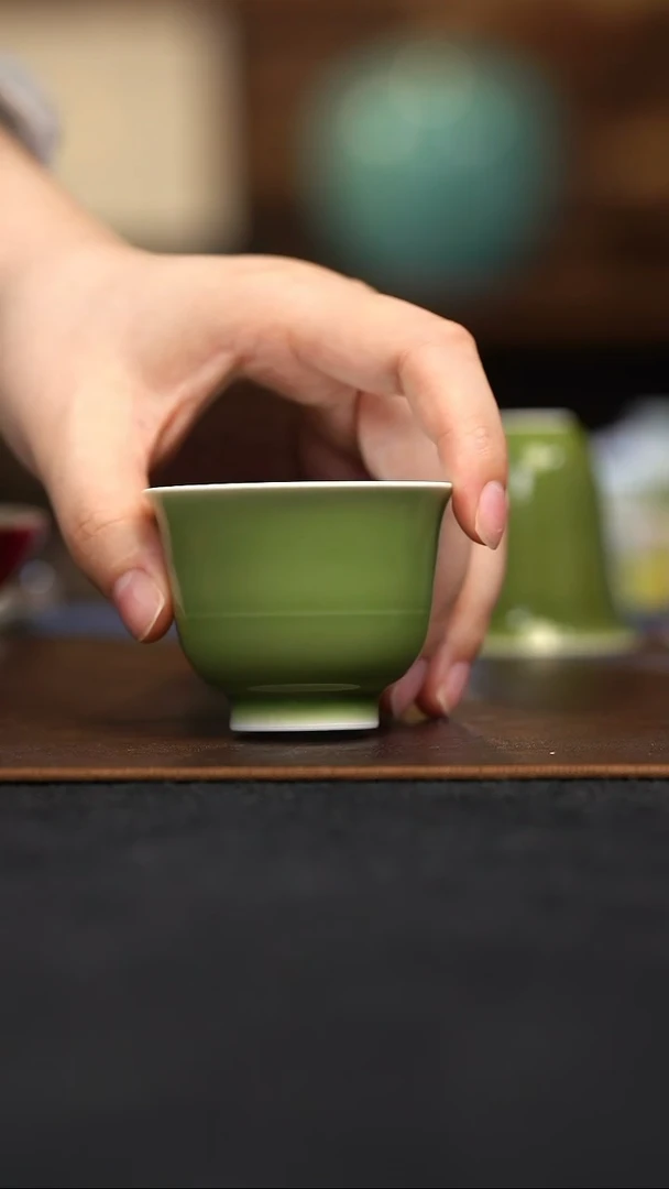 外***葱素和烟绿炫纹杯