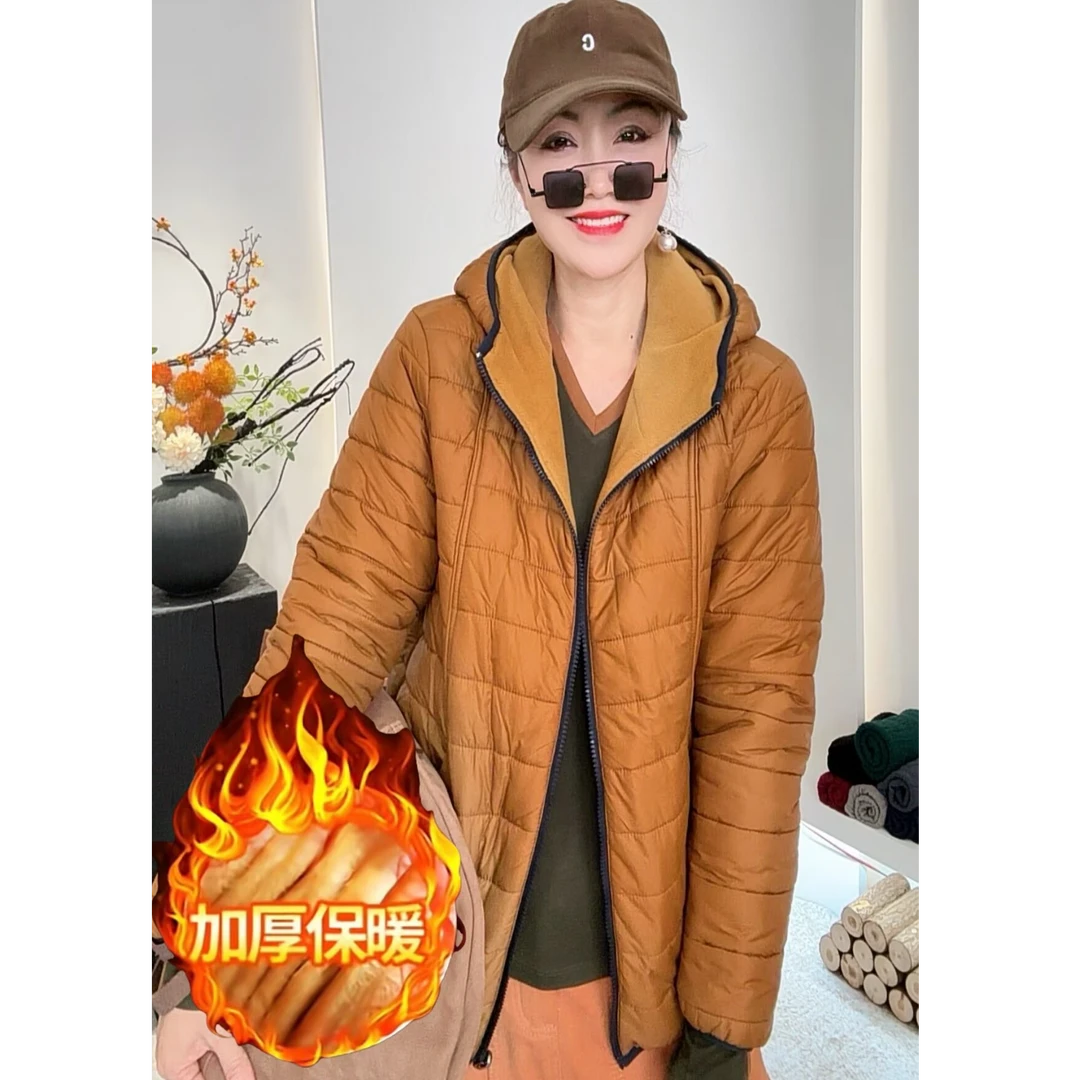 <云姐姐上新>原创拼接棉服长袖优等时尚款保暖女士外套双面穿