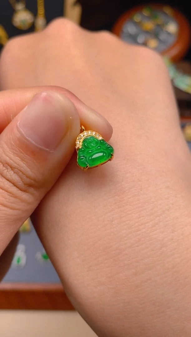 【闪购商品】翡翠吊坠(不含链)银S925镶嵌佛公万能扣