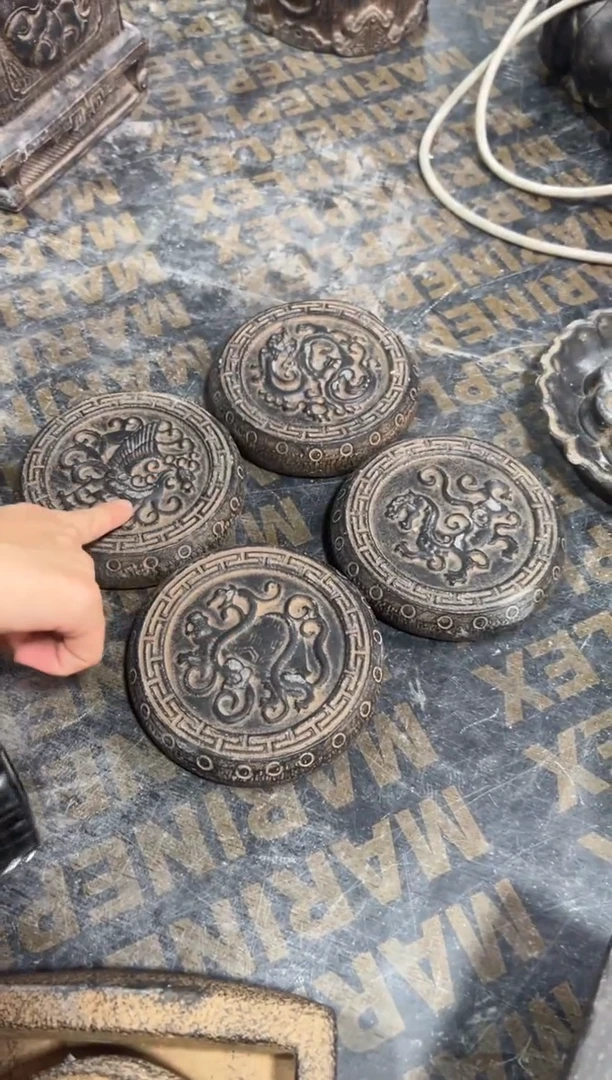 陶土【火山泥】四兽底座一套