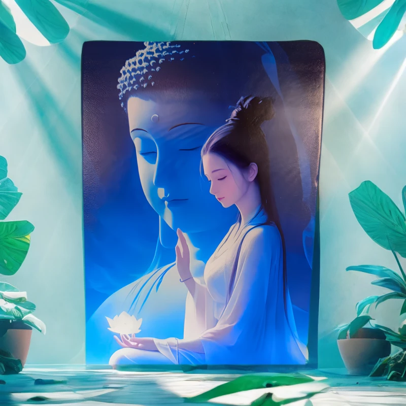 居家摆件创意摆件国山水风茶宠佛系道系人物图像个性松花石摆件