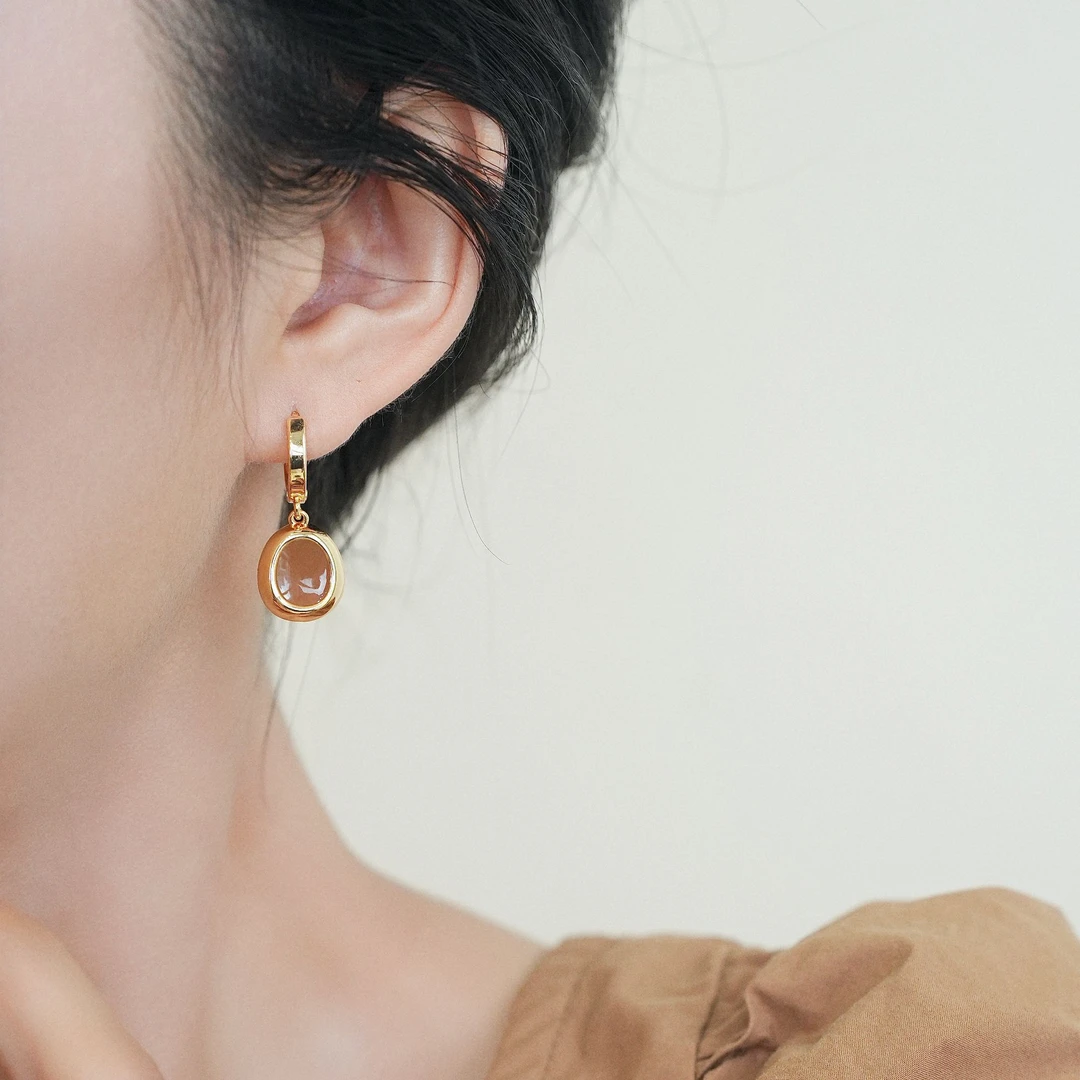 铜合金耳饰 拉德耳环女高级感美拉德吊坠耳钉耳坠法式复古气质