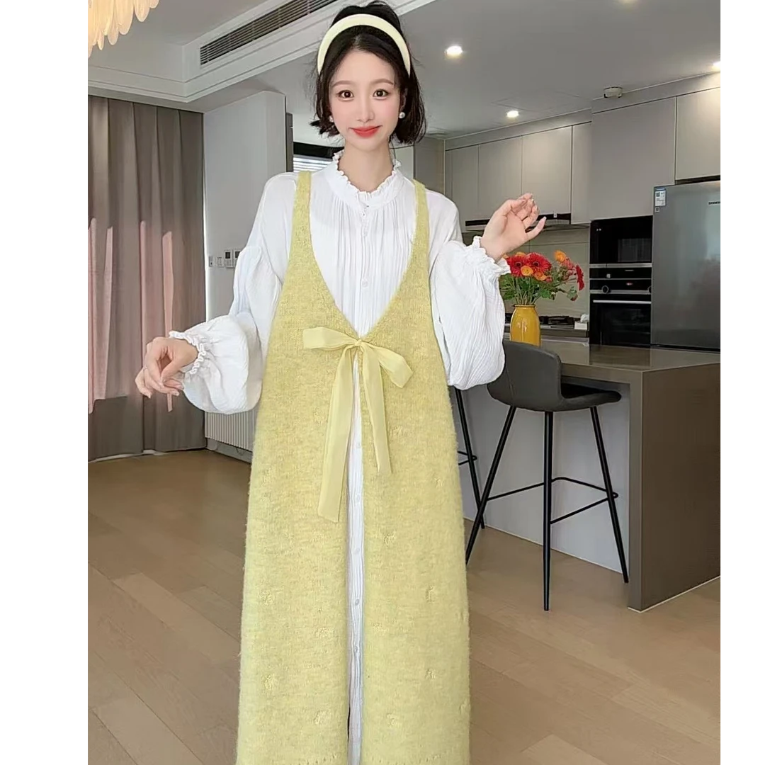 小玉推荐《黄色刺绣闪片》针织裙718