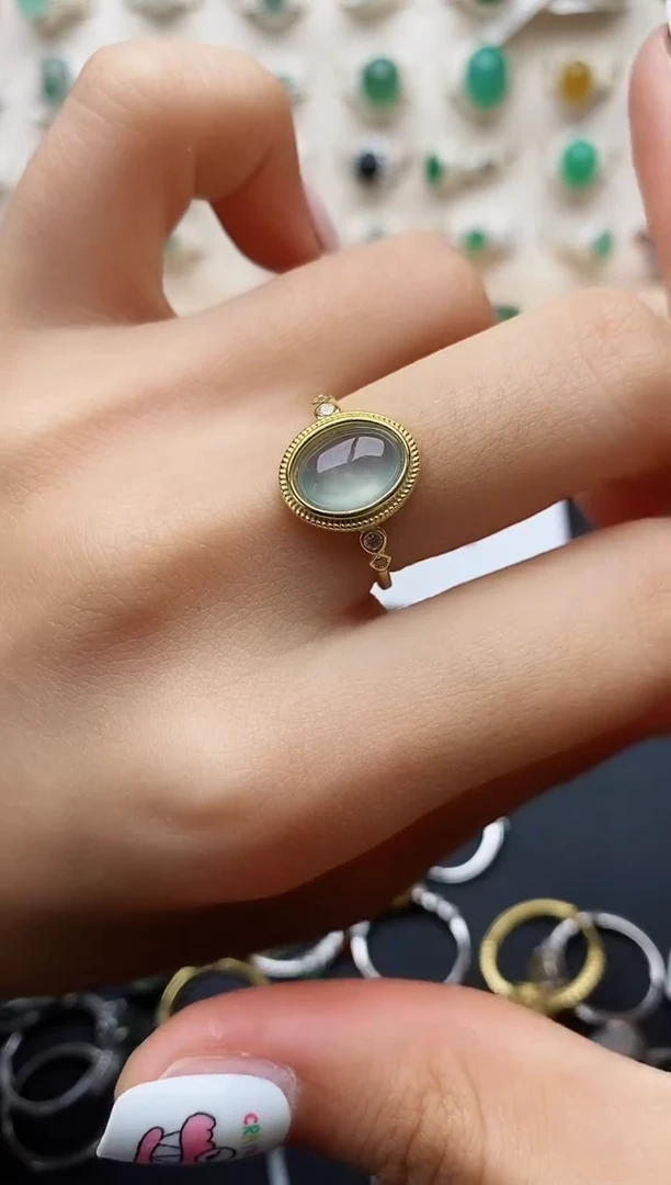 【闪购商品】翡翠戒指银S925镶嵌缅甸翡翠