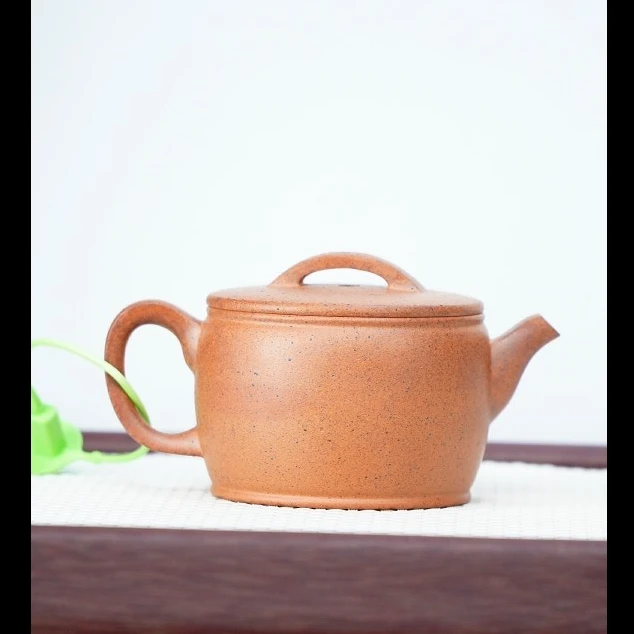 【三时紫砂】001零添加 柴烧黑墩头 汉瓦壶   宽口 160cc