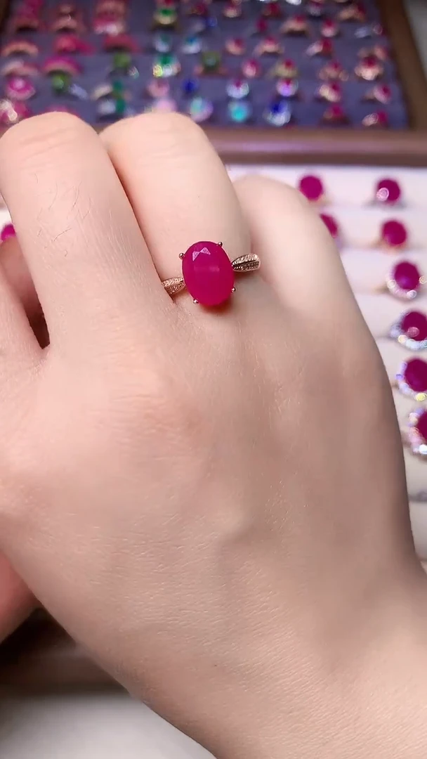 【闪购商品】红宝石戒指银S925镶嵌000