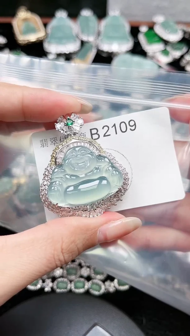 【闪购商品】翡翠颈饰未镶嵌赠皮绳2109