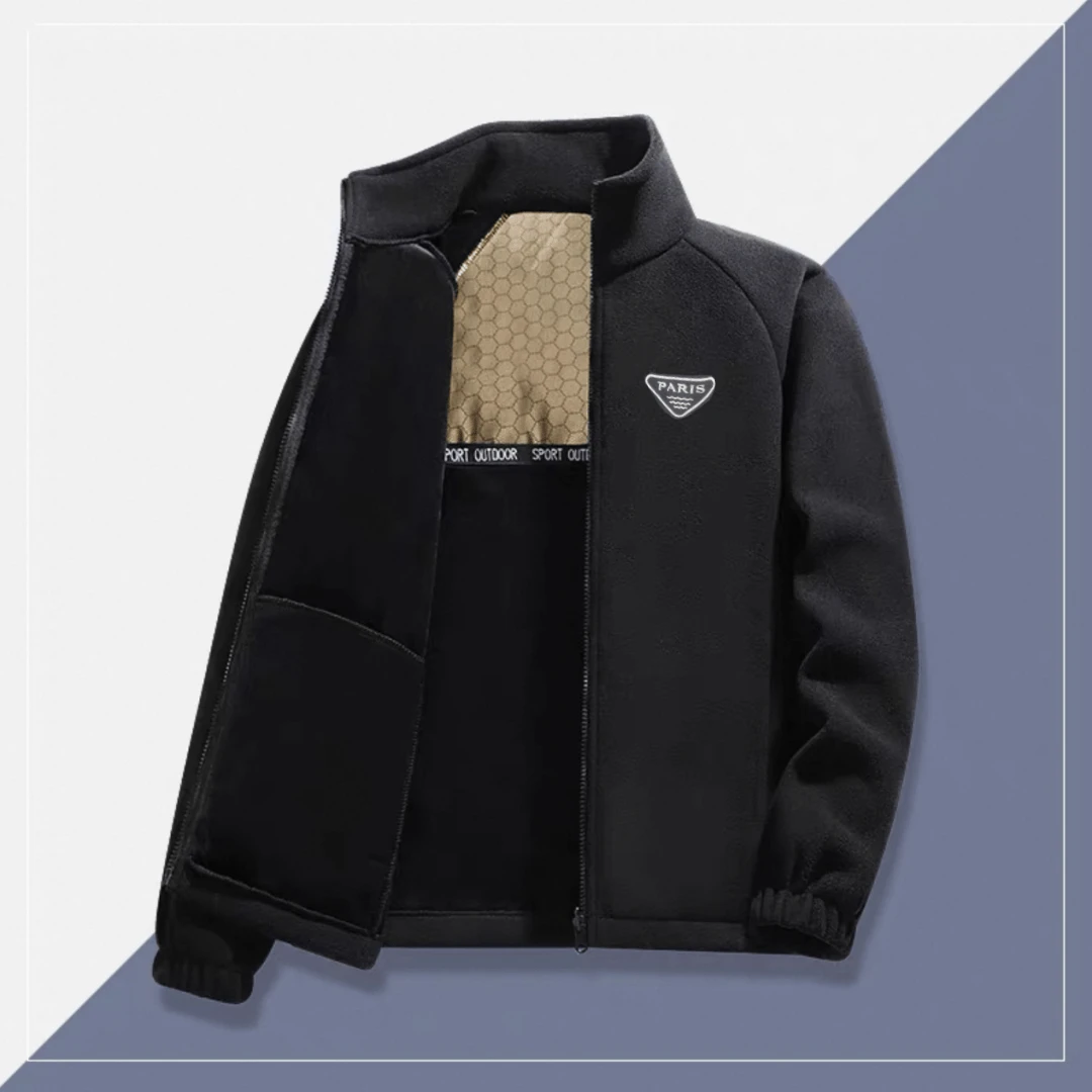 2025年男女同款法国巴黎刺绣石墨烯抓绒衣