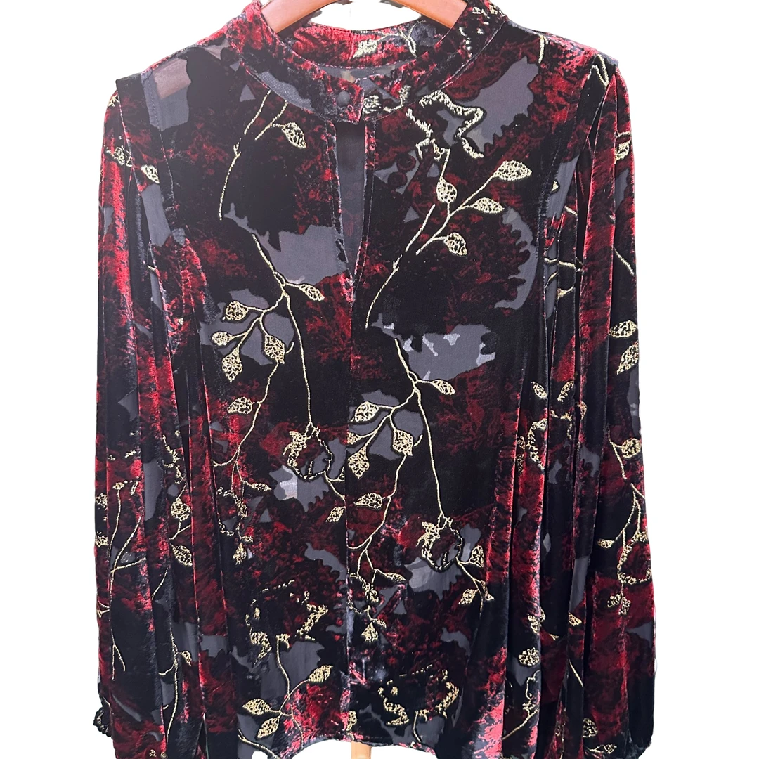 真丝丝绒时尚民族风迪拜大码女装上衣029