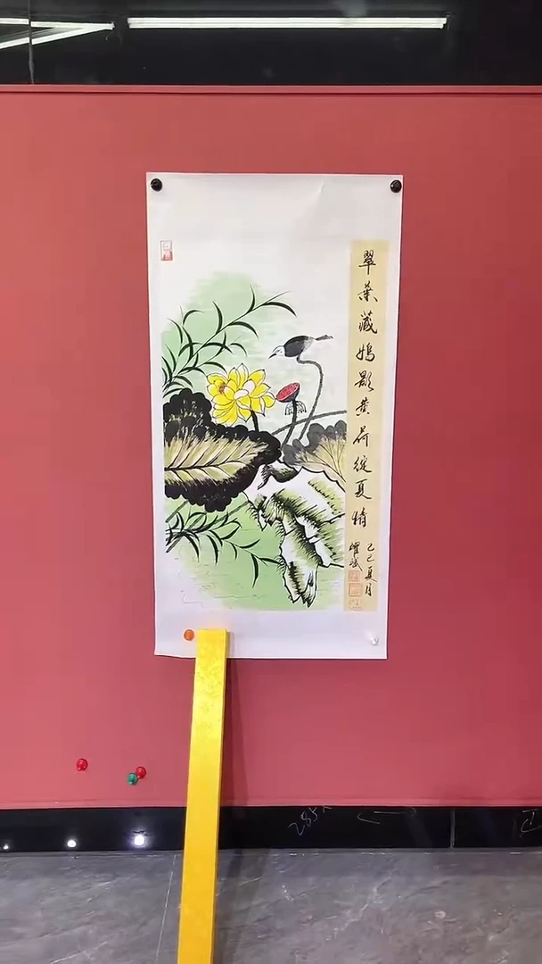 国画荷花鸟 送锦盒